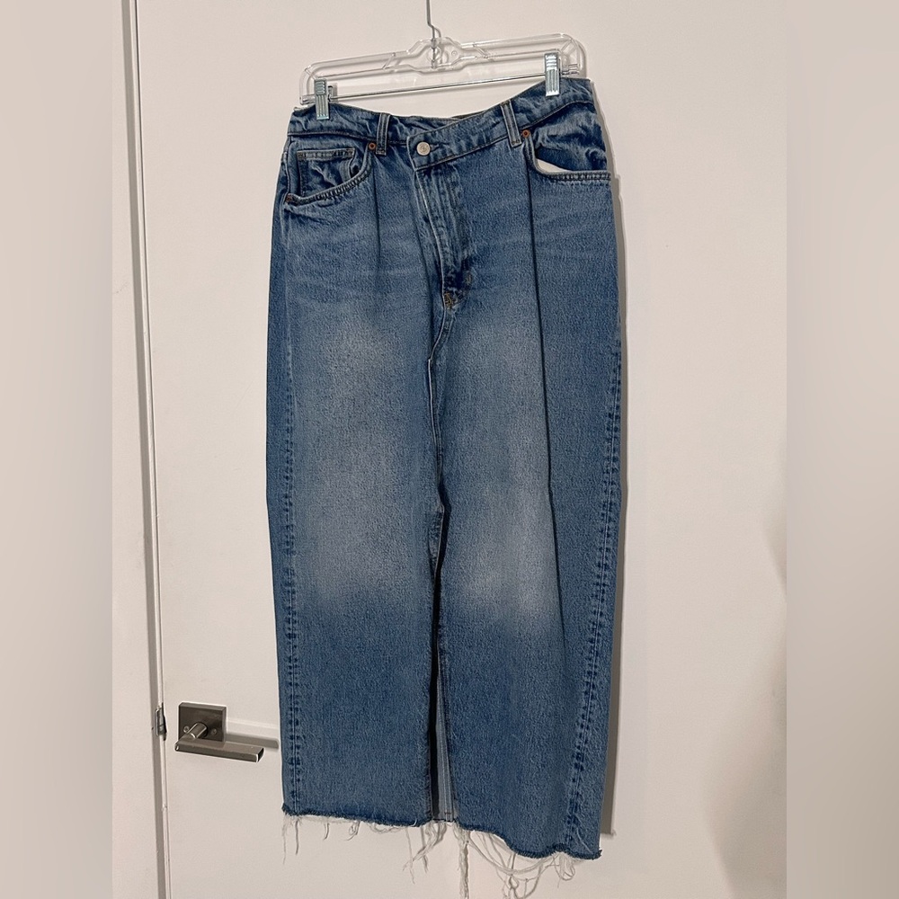Reformation Light Blue Jean Skirt